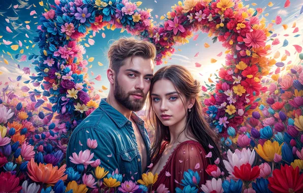 Love, holiday, heart, heart, hearts, heart, Valentine's Day, AI art