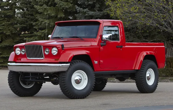 Trees, red, concept, jeep, SUV, the concept, pickup, jeep