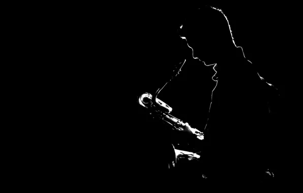 Silhouette, Saxophone, musician