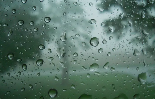 Glass, water, drops, rain