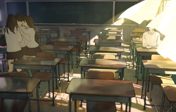 anime, school, Sun  1920x1080 Wallpaper 