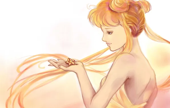 Picture girl, face, hair, anime, profile, long, SailorMoon