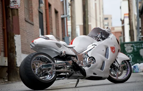 Picture WHITE, CHROME, SPORTBIKE, TUNING, STREET, DRIVES, WHEEL, BASE