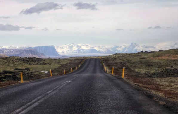 Picture road, perspective, Iceland