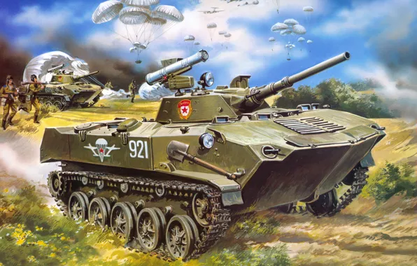 Figure, USSR, Airborne, Marines, BMD-1, airborne combat vehicle