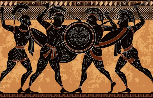 ancient athenian warriors drawings