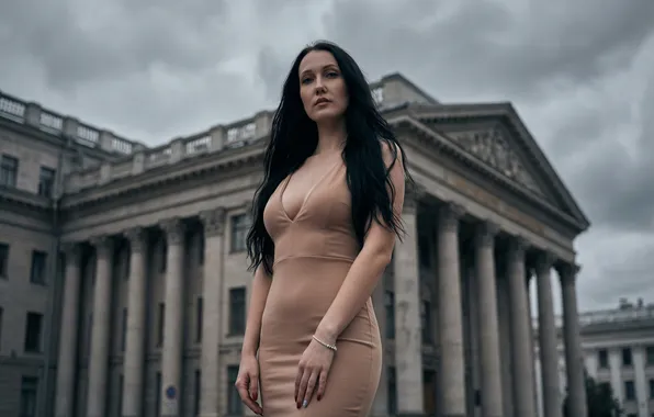 The brunette, Architecture, Grey sky