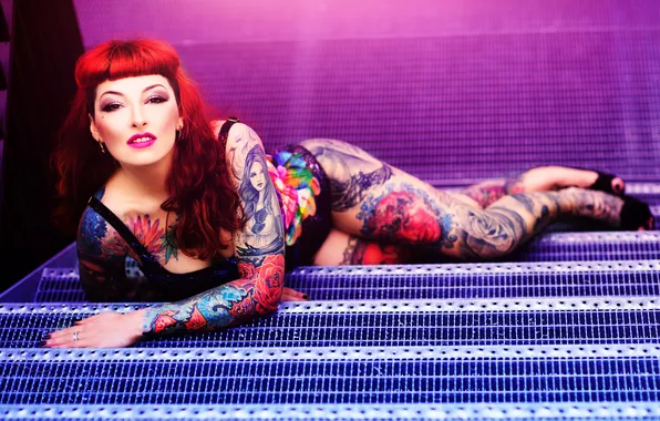 Look, girl, body, tattoo, Xenia