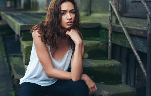 Look, pose, model, portrait, hands, makeup, Mike, hairstyle