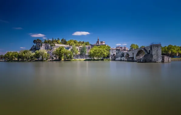 Picture bridge, river, France, Ron, Avignon, The Pont D'avignon