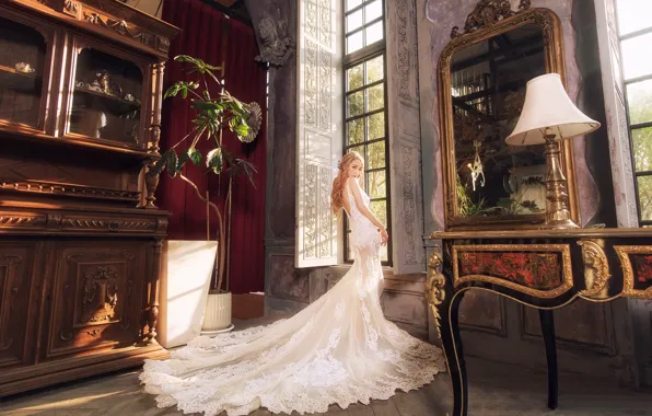 Picture girl, style, interior, dress, Asian, the room