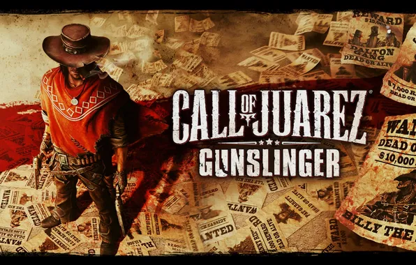 Guns, cowboy, posters, call of juarez gunslinger