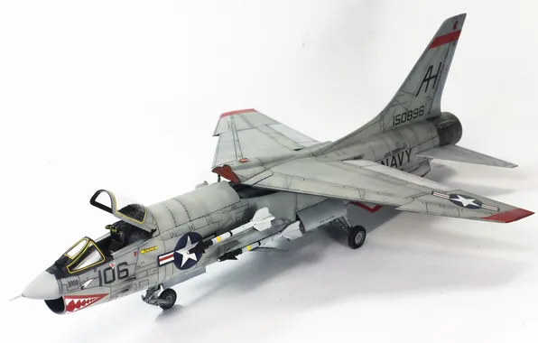 Toy, fighter, model, F-8E Crusader, carrier-based