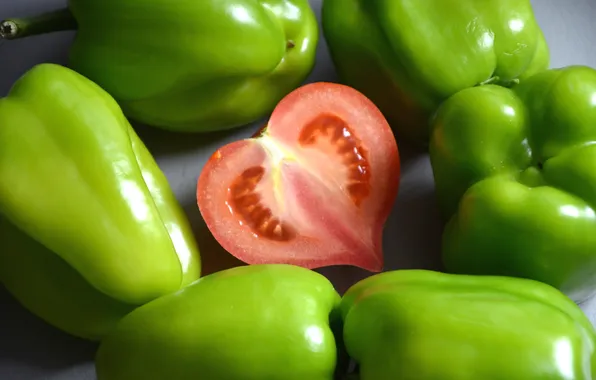 Picture love, red, green, green, heart, red, pepper, love