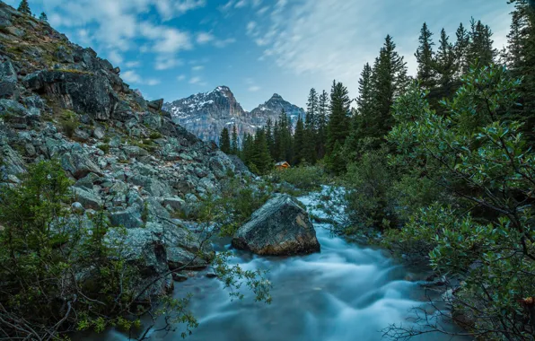 Landscape, mountains, nature, river, home