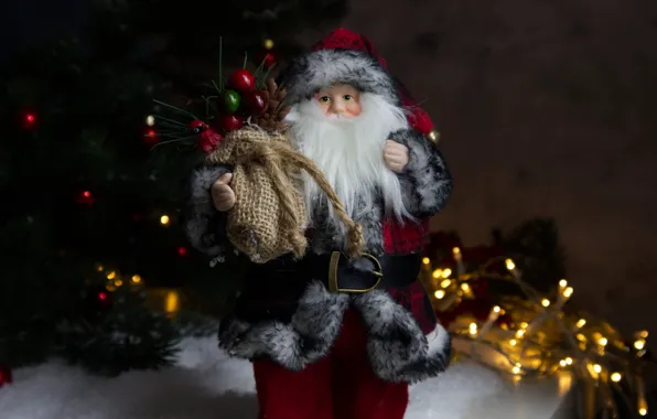 Balls, light, snow, lights, toy, doll, lights, Christmas