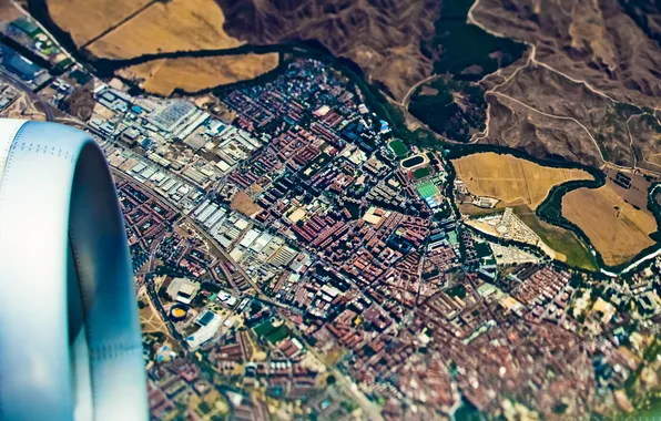 Picture turbine, flight, aerial photography, Bird's-eye view