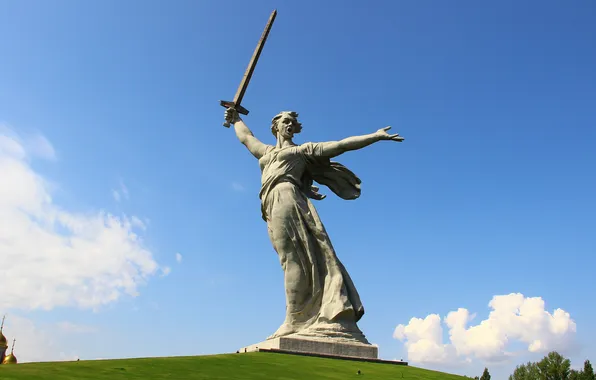 Church, Sculpture, Memory, Volgograd, Volgograd, Mamaev Kurgan, Mamayev Kurgan, The Motherland calls