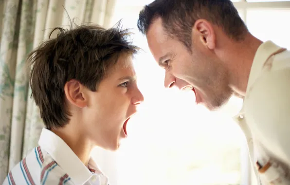 Boy, father, male, aggression, child, Creek, son, dad