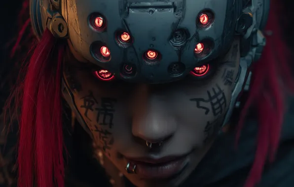 Girl, science fiction, cyberpunk, women, science fiction, illustration, AI art, AI art