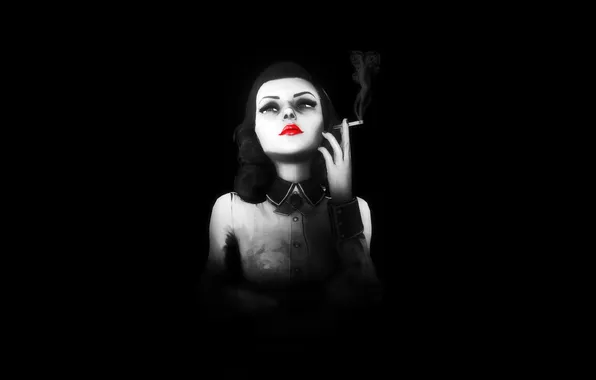 Picture Look, Hair, Bioshock, Infinite, Cigarette, Elizabeth, Burial at Sea