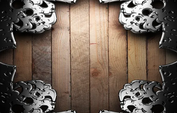 Trees, metal, thread