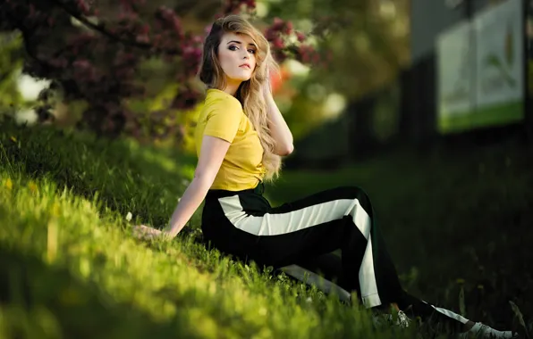 Look, the sun, pose, model, portrait, makeup, Mike, figure