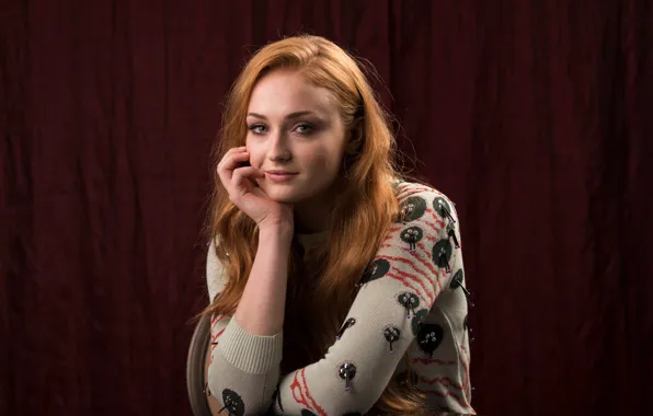 Girl, actress, red, Game of Thrones, Sophie Turner, USA Today