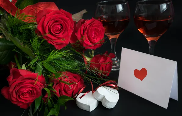 Picture love, gift, roses, love, heart, romantic, Valentine's Day