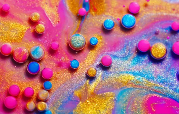 Picture balls, paint, the volume, fluorescence