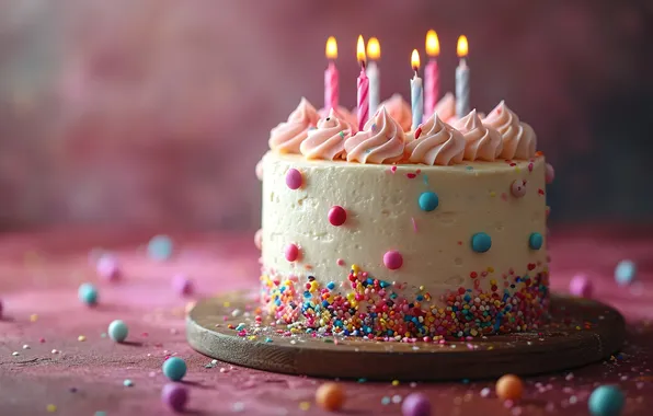 Candles, colorful, cake, happy, cake, celebration, birthday, candles