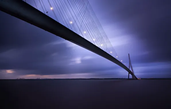 Picture night, bridge, France, Honfleur, Lower Normandy