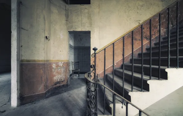 Interior, chair, ladder