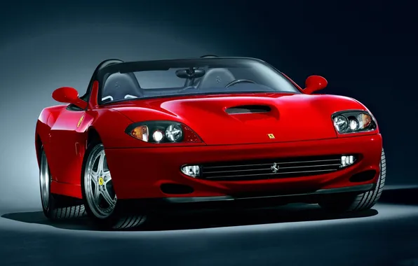 Picture red, Ferrari, Ferrari, Supercar, the front, 550, Barchetta, Pininfarina