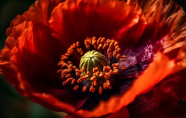 Flower, macro, light, flowers, red, bright, Mac, Maki