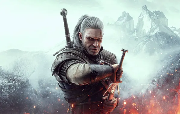 Swords, Geralt, Medallion, Geralt of Rivia, White Wolf, The Witcher 3 Wild Hunt, The Witcher …