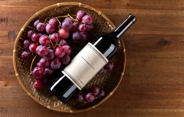 Wine, bottle, grapes, wine, grapes