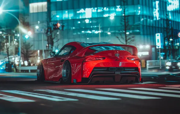 Wallpaper Red, Auto, Night, Machine, Supra, Toyota Supra, Concept Art ...