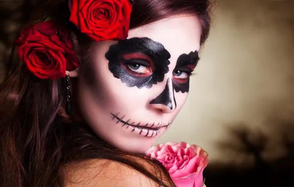 Picture pink, look, makeup, day of the dead