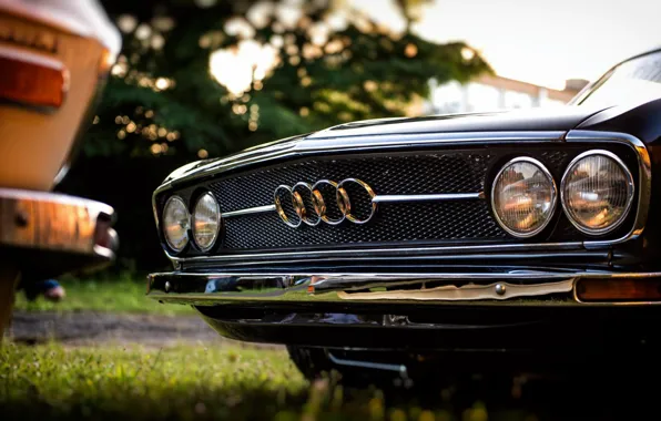 Audi, Black, Retro, Machine, Black, White, Grille, Machine