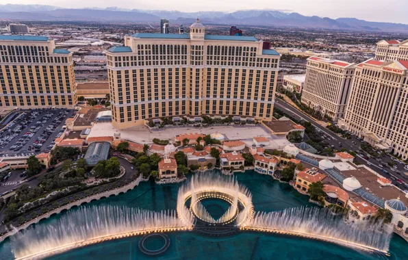 Photo, Home, The city, Las Vegas, Top, USA, Fountains, Bellagio