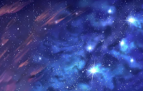 Stars, clouds, texture, starry sky