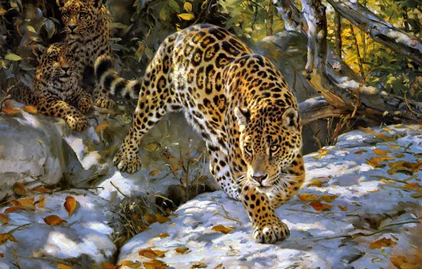 Picture autumn, art, Jaguar, Donald Grant