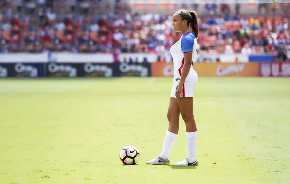 Football, soccer ball, sports girl