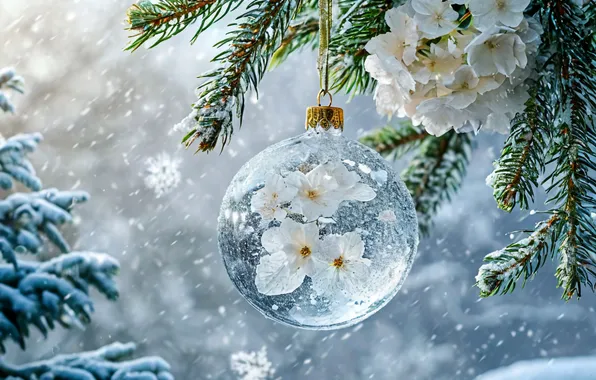 Snowflakes, tree, beauty, Snow, New year, Christmas toy, 2025