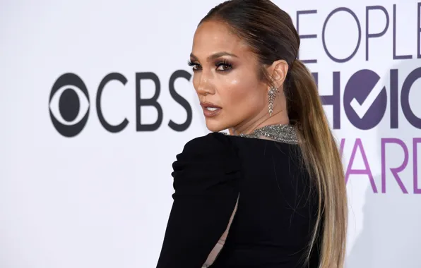 Look, pose, wall, makeup, actress, singer, Jennifer Lopez, hair