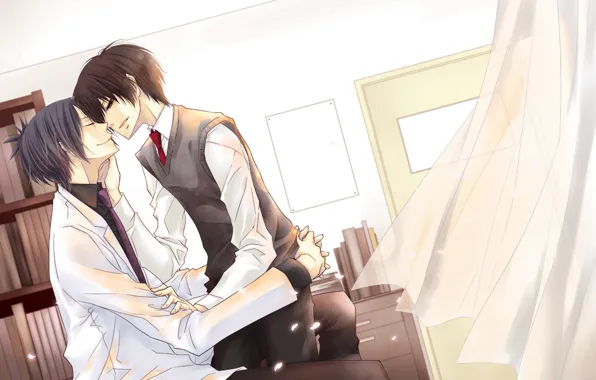Anime, art, guys, Katekyo Hitman Reborn, Rakudo Mukuro, Hibari Kyoya, Teacher mafia Reborn