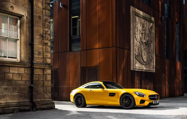 Yellow, Mercedes, Mercedes, AMG, AMG, UK-spec, 2015, GT S