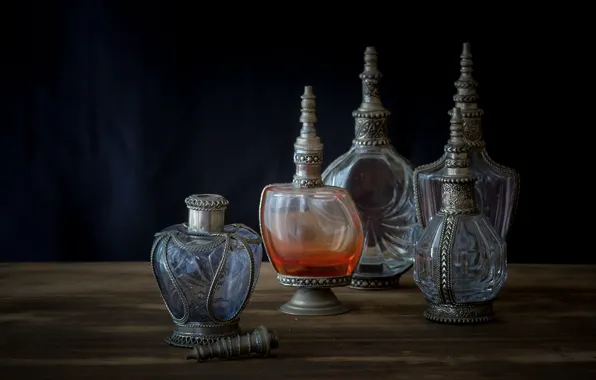 Background, perfume, bottles