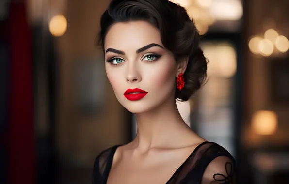 Look, decoration, face, model, makeup, brunette, bokeh, charm